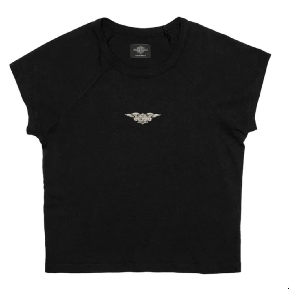 Harley Davidson Silver Wing Shrunken Raglan T-Shirt
